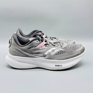 Saucony Shoes Women 8 Wide Gray Pink Ride 16 Running Trainer Sneakers